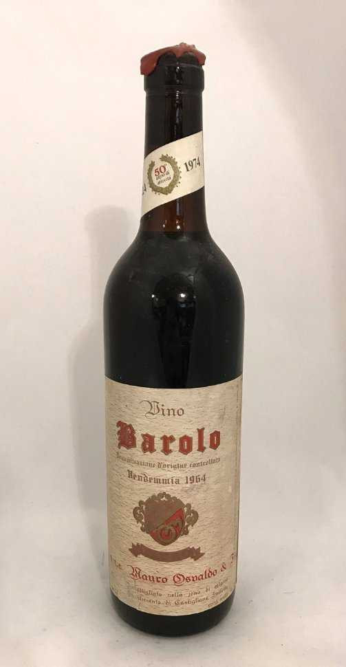 Вино "Barolo Mauro Osvaldo & Figli" 1964 года.
