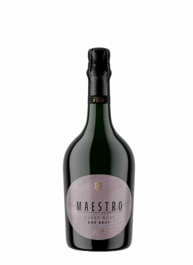 Шампанское «Maestro» 2021 Cuvee Rose, брют розовое. 0,75