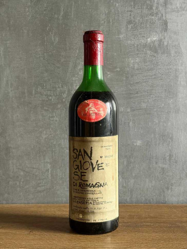 Вино La Casetta Sangiovese di Romagna 1971 года.