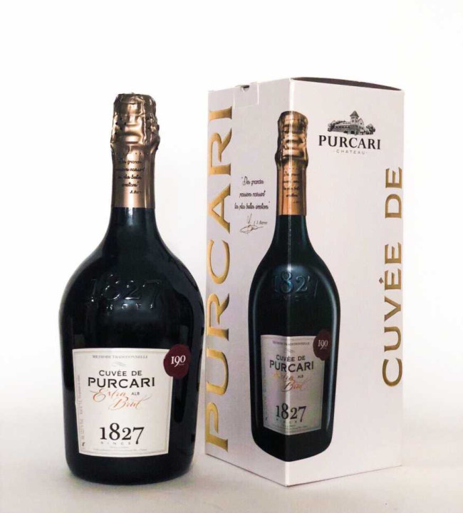 Шампанское «Cuvee de Purcari» белое экстра-брют. 0,75 в коробке.