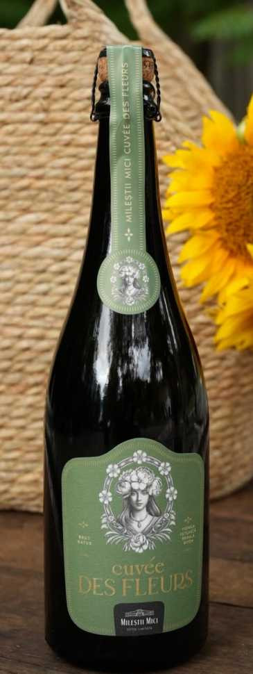 Шампанское «Cuvee des Fleurs» Viorica - Feteasca Regala - Riton, брют натюр белое, Milestii Mici. 0,75 Шампанское «Cuvee des Fleurs» Viorica - Feteasca Regala - Riton, брют натюр белое, Milestii Mici. 0,75