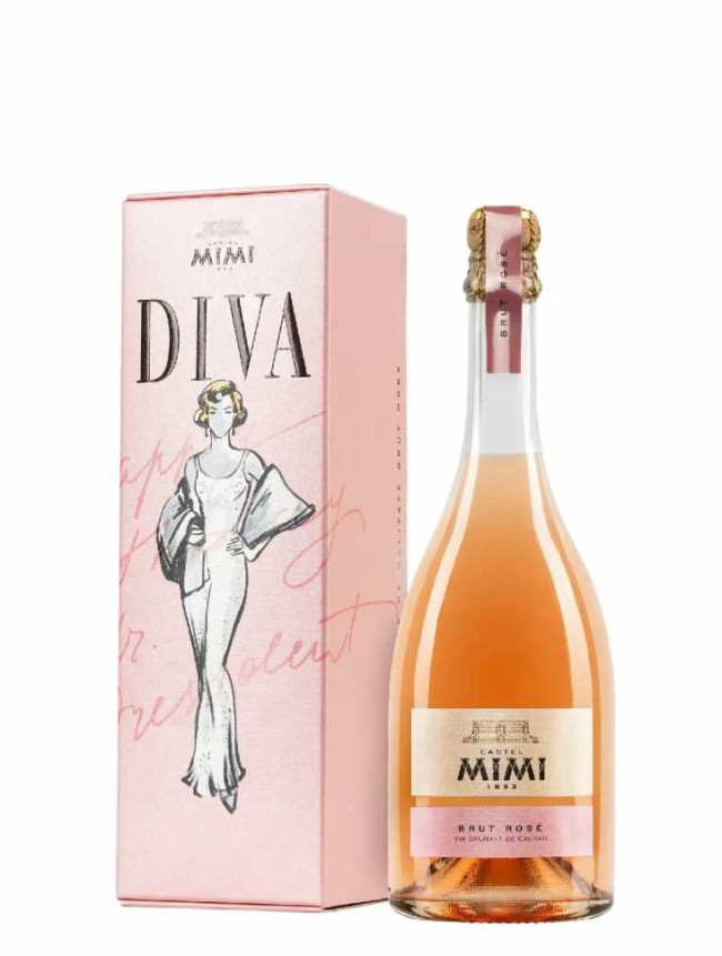 Шампанское «Diva» розовое брют, Castel Mimi. 0,75 в коробке